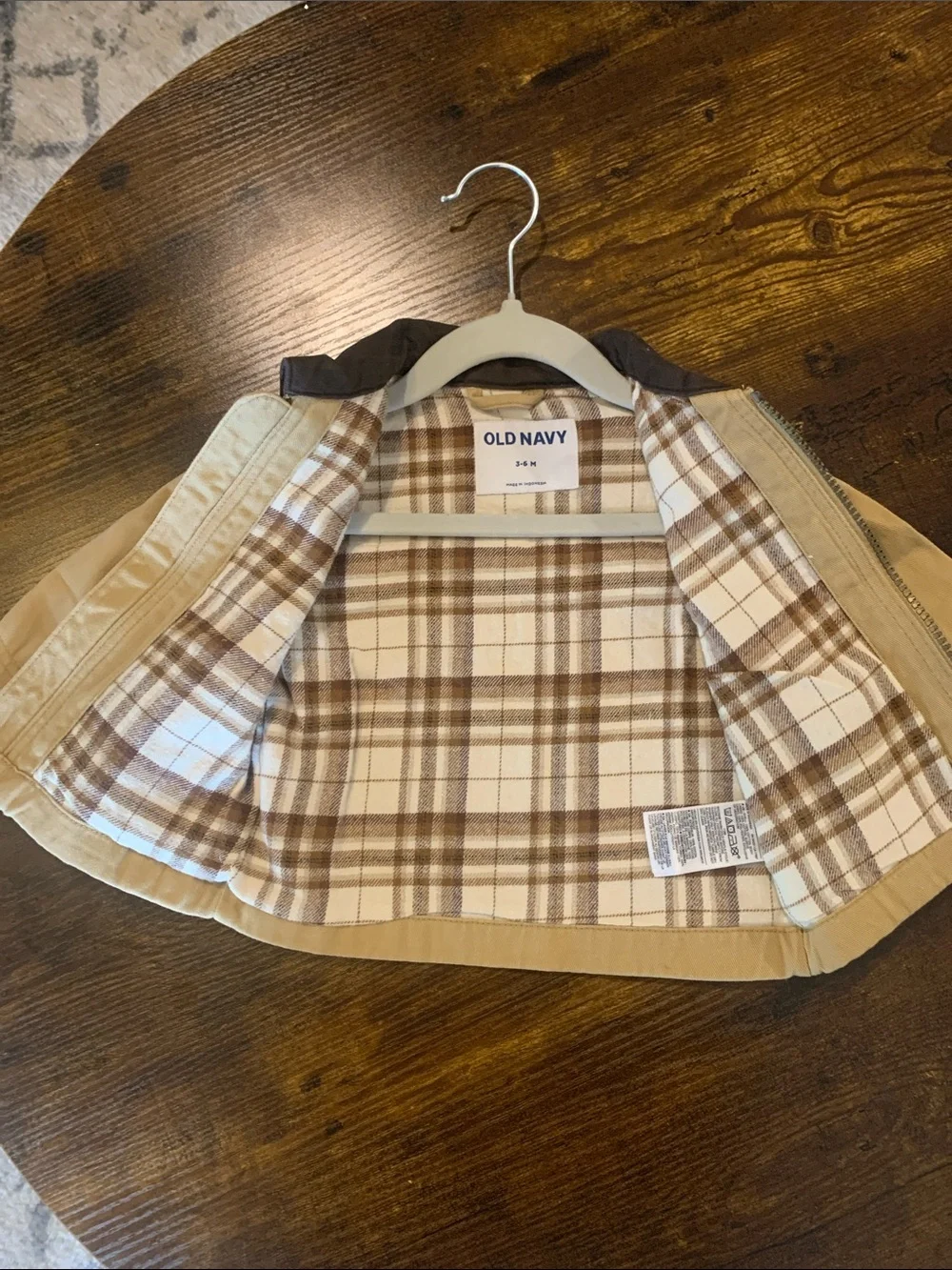 Old Navy Tan Jacket with Dark Brown Collar for Kids